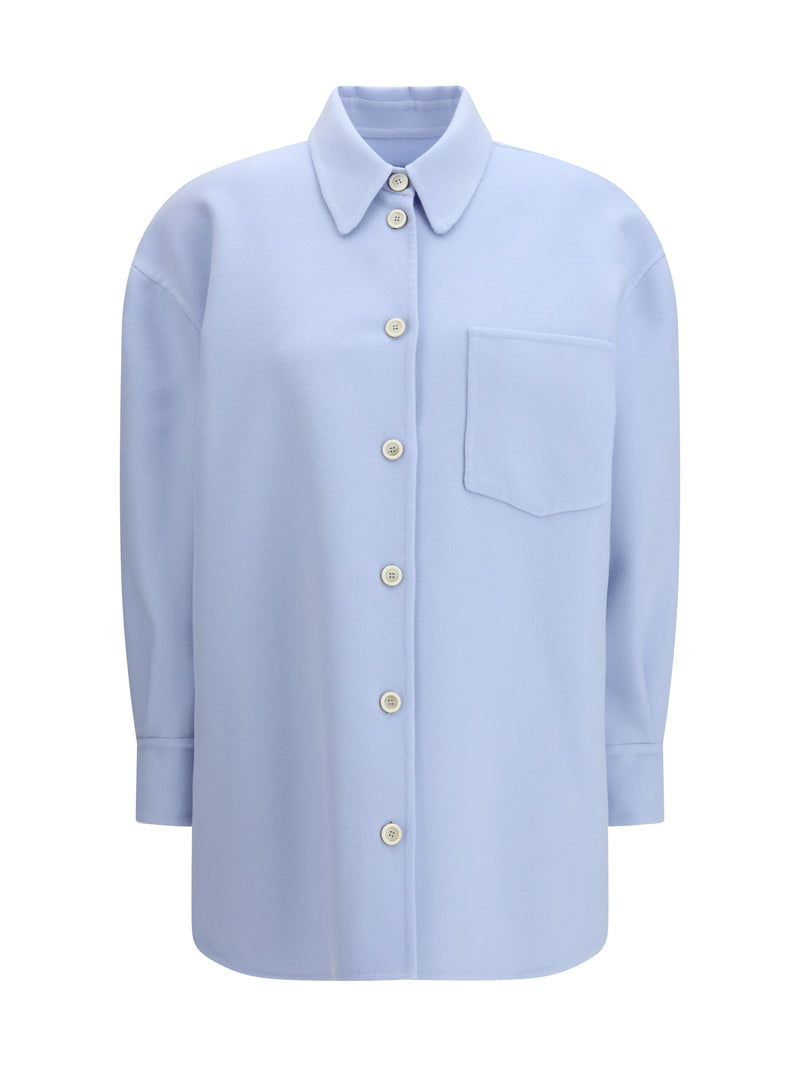 Fabiana Filippi Fabiana Filippi Long Shirt Double Wool Acqua - World Class Fashion