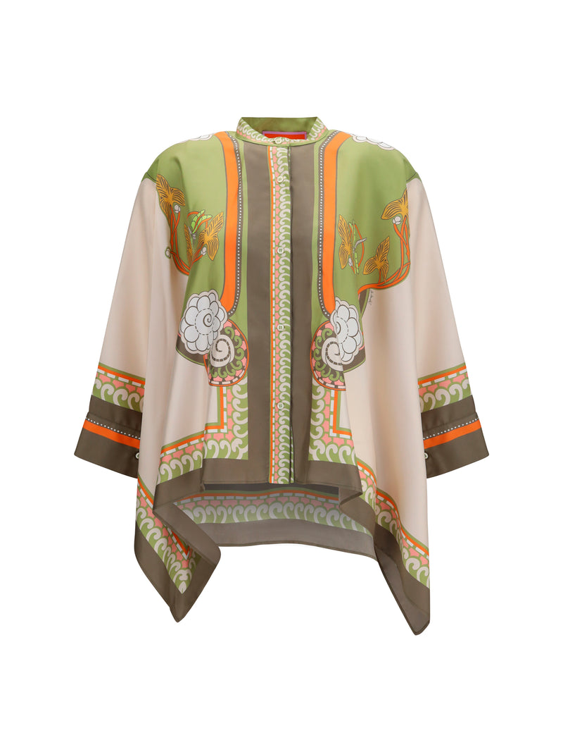 La Double J La Double J Printed Silk Scarf Shirt Ambrosia Placée - World Class Fashion