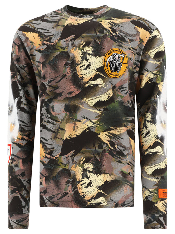 Heron Preston "camo Flaming" T-shirt