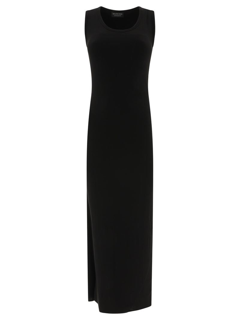 Balenciaga Balenciaga Ribbed Jersey Sleeveless Dress Black - World Class Fashion