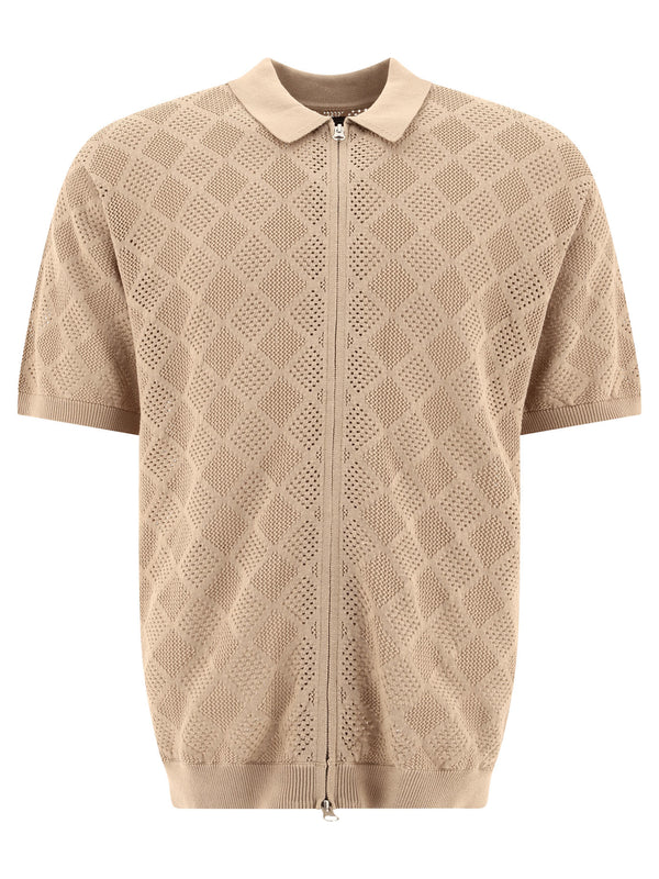 Beams Plus Zip Knit Mesh Polo Shirt