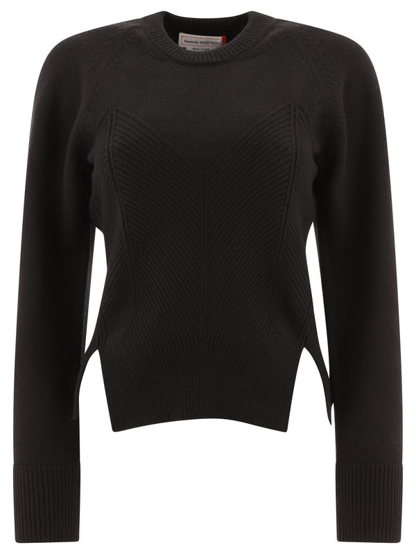 Alexander Mcqueen "chevron Corset" Sweater