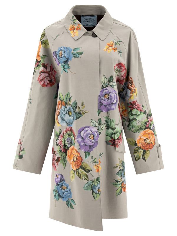 Prada Printed Cotton Single-breasted Coat
