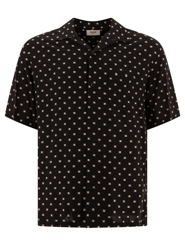 Celine Hawaian Shirt With Triomphe Print