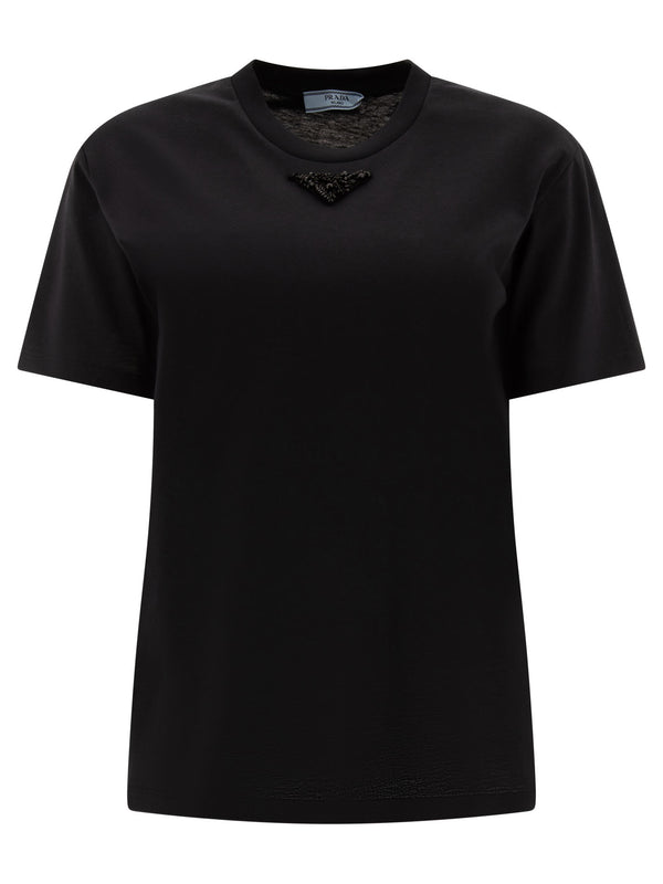 Prada T-shirt With Triangle Logo