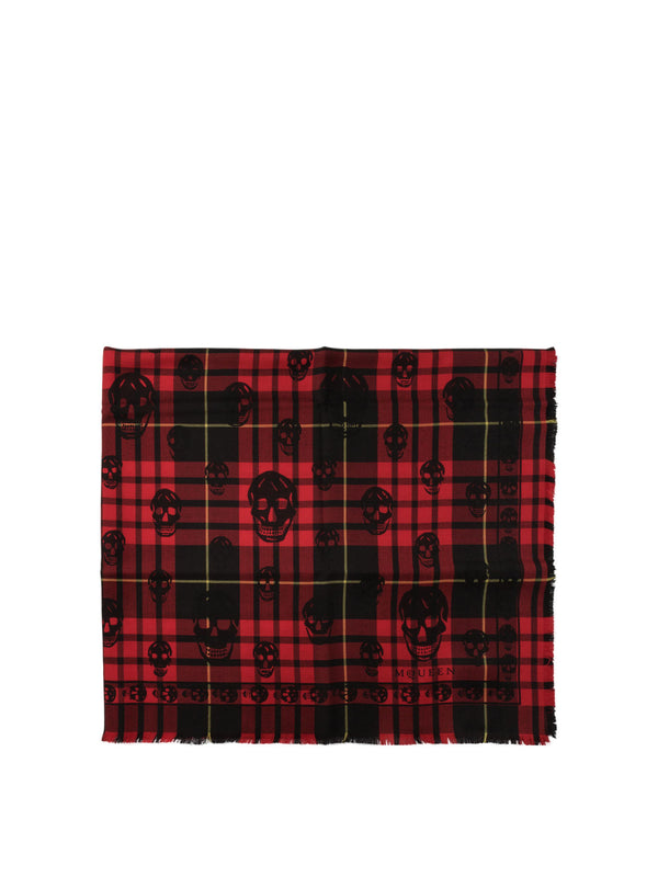 Alexander Mcqueen "tartan Skull" Foulard