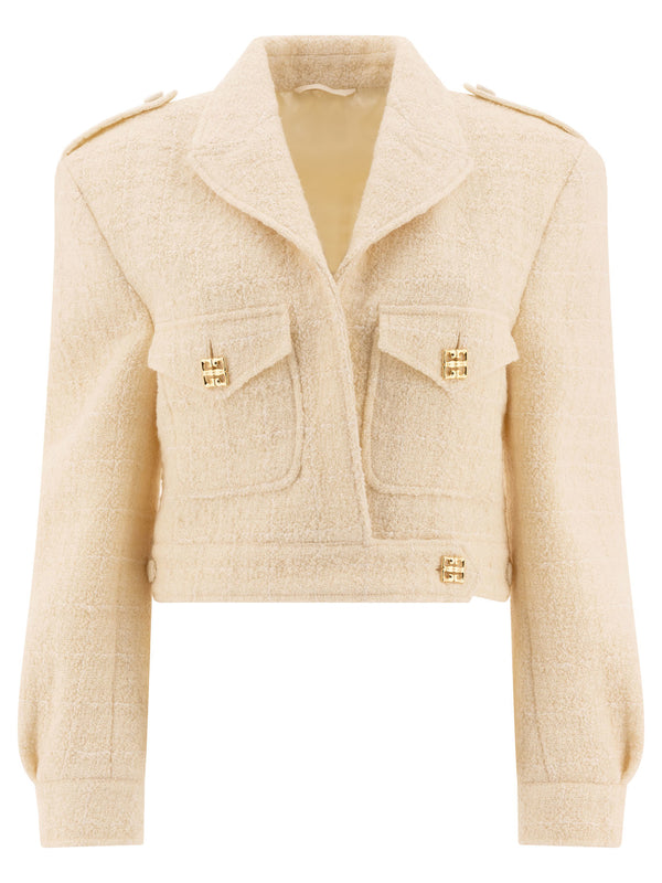 Givenchy Short Tweed Jacket With 4g Detail