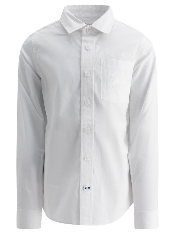 Burberry Kids Ekd Stretch Cotton Shirt
