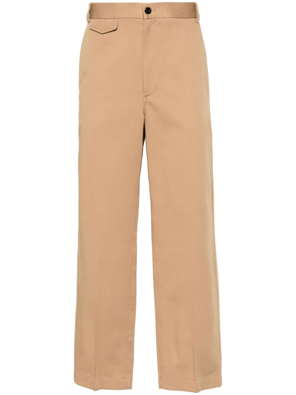Gucci Pantaloni In Cotone Con Dettaglio Web