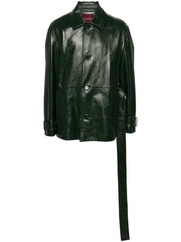 Gucci Trench In Pelle Lucida