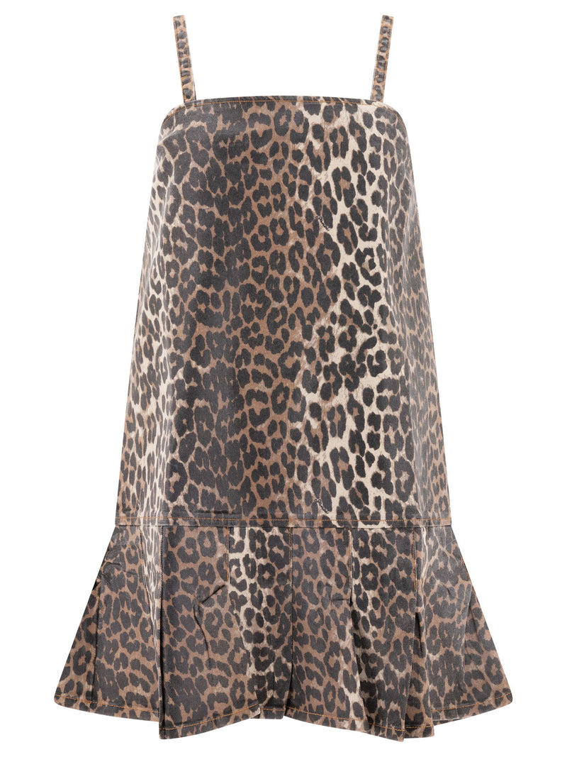 Ganni Ganni Leopard Dress Brown Women - World Class Fashion
