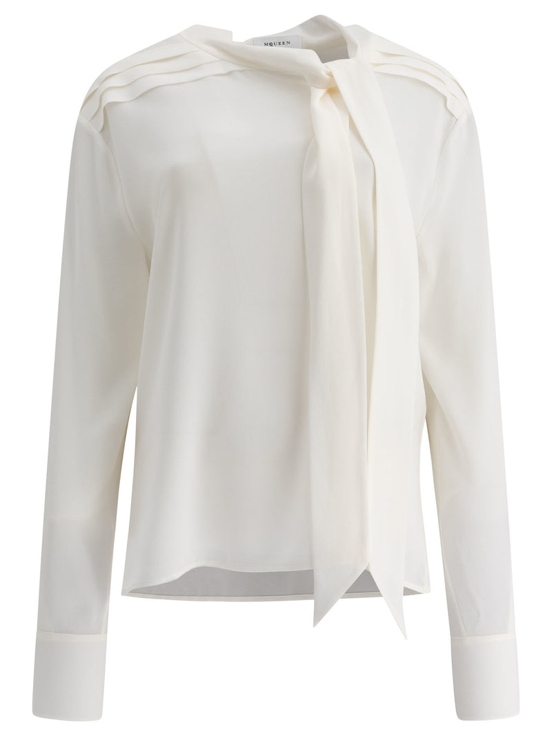 Alexander McQueen Alexander McQueen Silk Shirt White Women - World Class Fashion