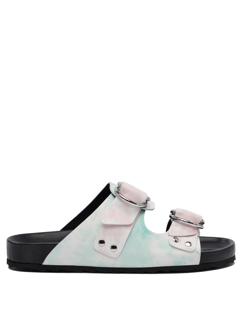 Pierre Hardy Pierre Hardy VN01CALFMULTI Tie and Dye Black Leather Sandals - World Class Fashion