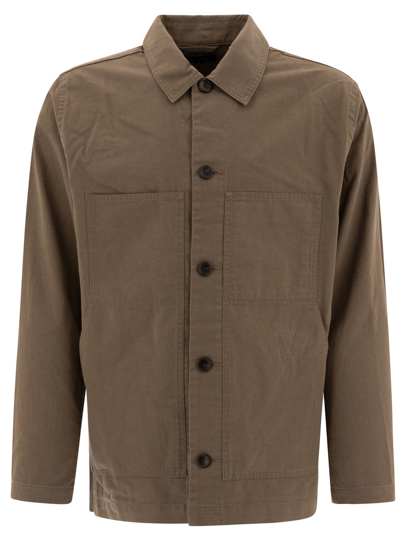 Vince Vince Cotton and Linen Utility Jacket Green - World Class Fashion
