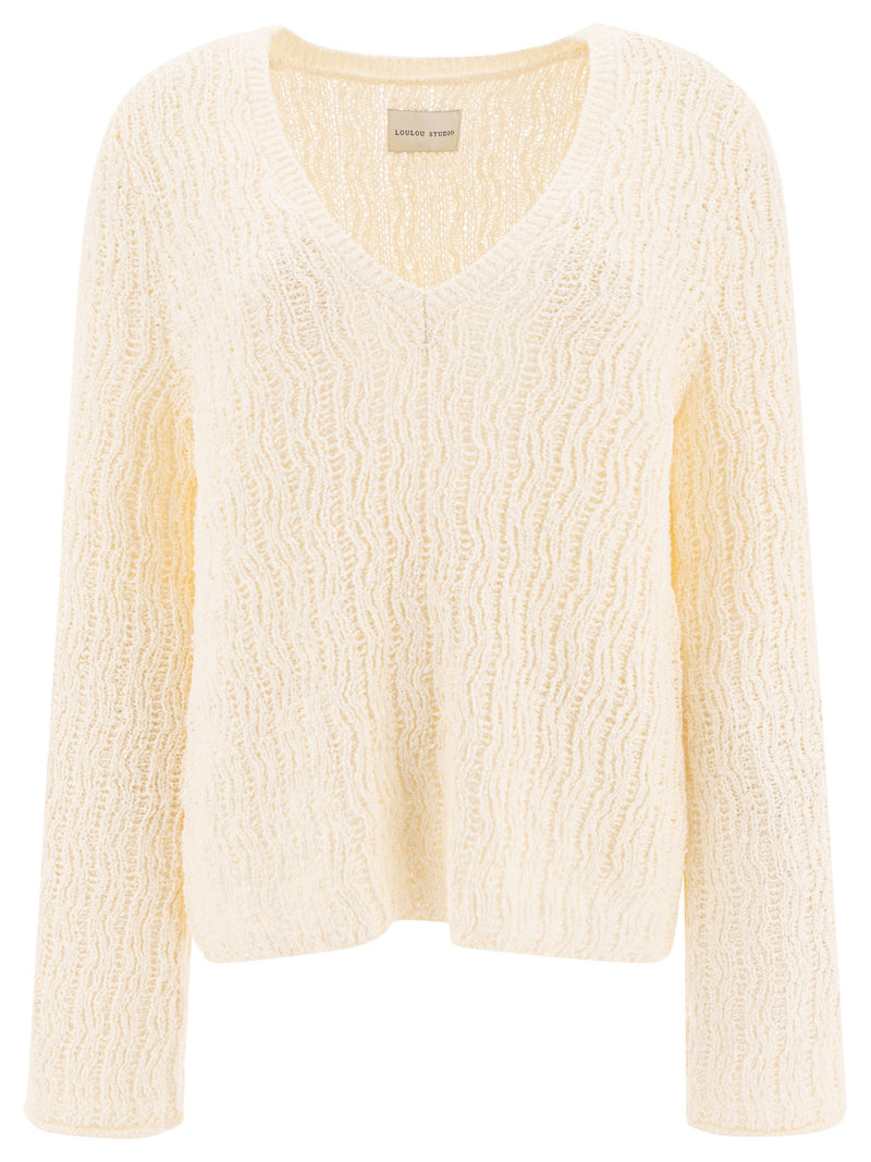 Loulou Studio Loulou Studio KOMORICE IVORY Prendas de punto Blancas para mujer - World Class Fashion