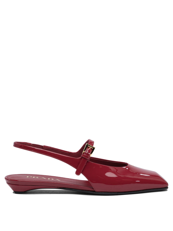 Prada Patent Leather Slingback Ballet Flats