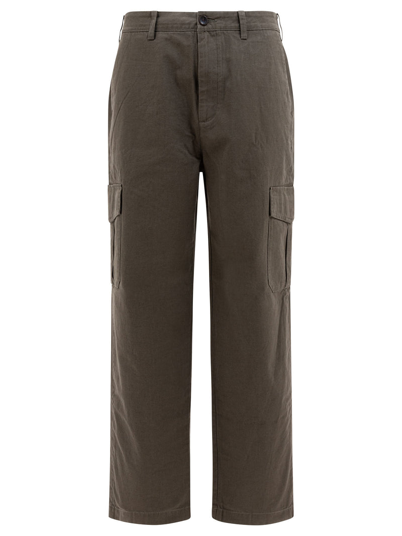 Vince Vince Cotton and Linen Cargo Trousers Green - World Class Fashion