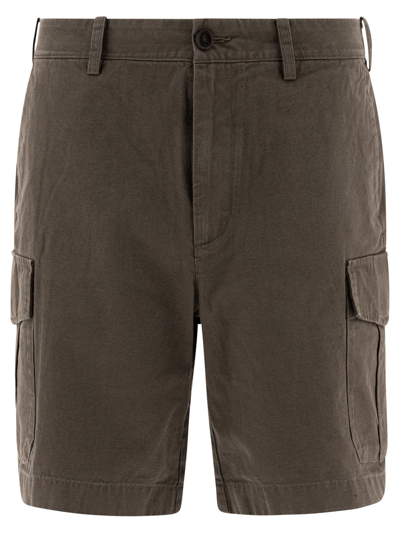 Vince Vince Cotton and Linen Cargo Shorts Green - World Class Fashion