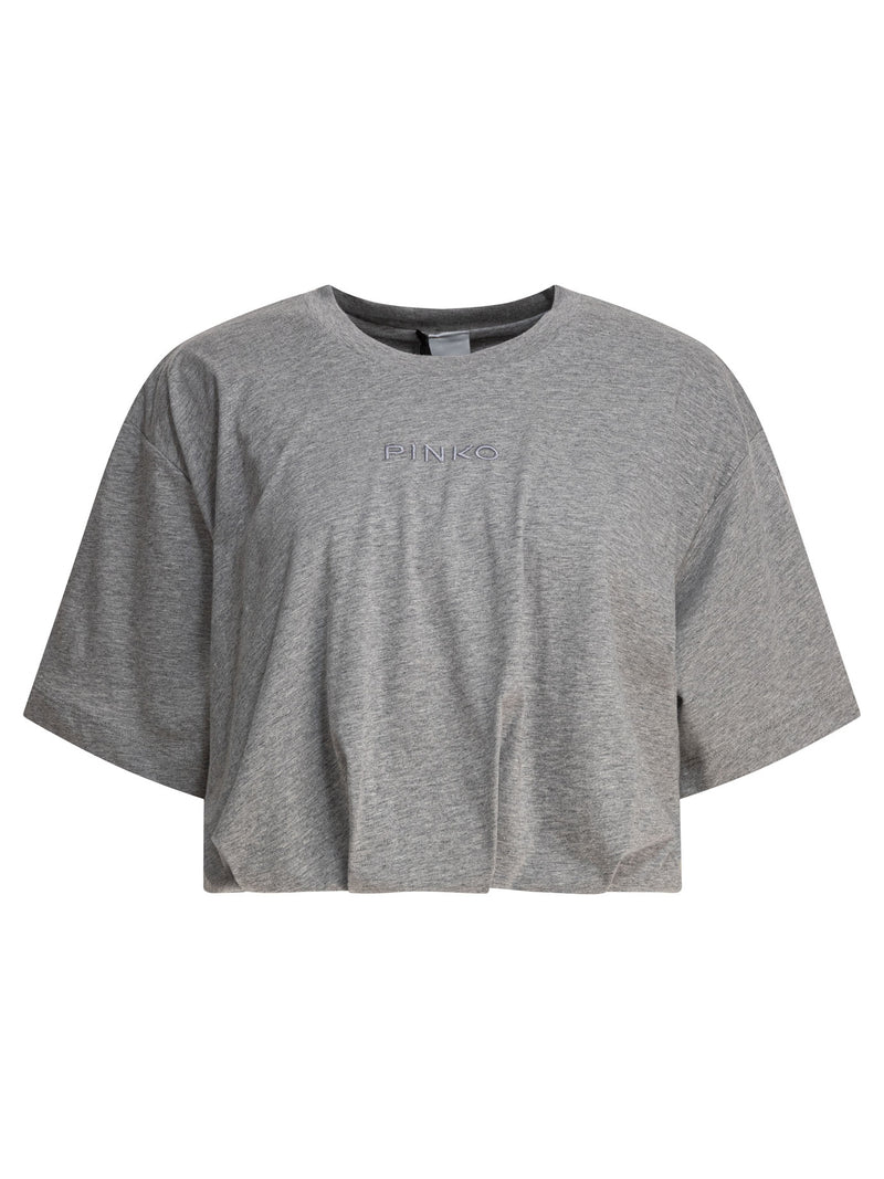 Pinko Pinko Grey Cotton T-Shirt Women - World Class Fashion