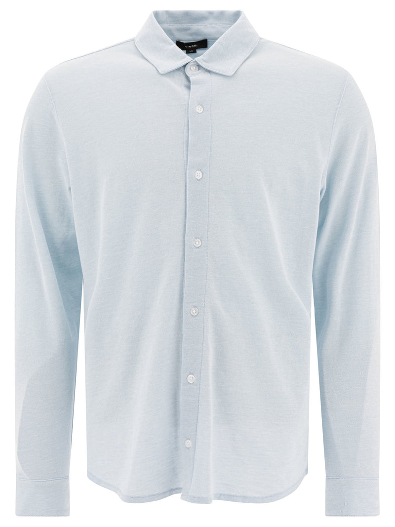 Vince Vince Pique Shirt Light Blue Men - World Class Fashion