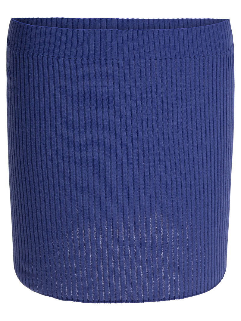 Courreges Falda Courreges de algodón y merino azul para mujer - World Class Fashion