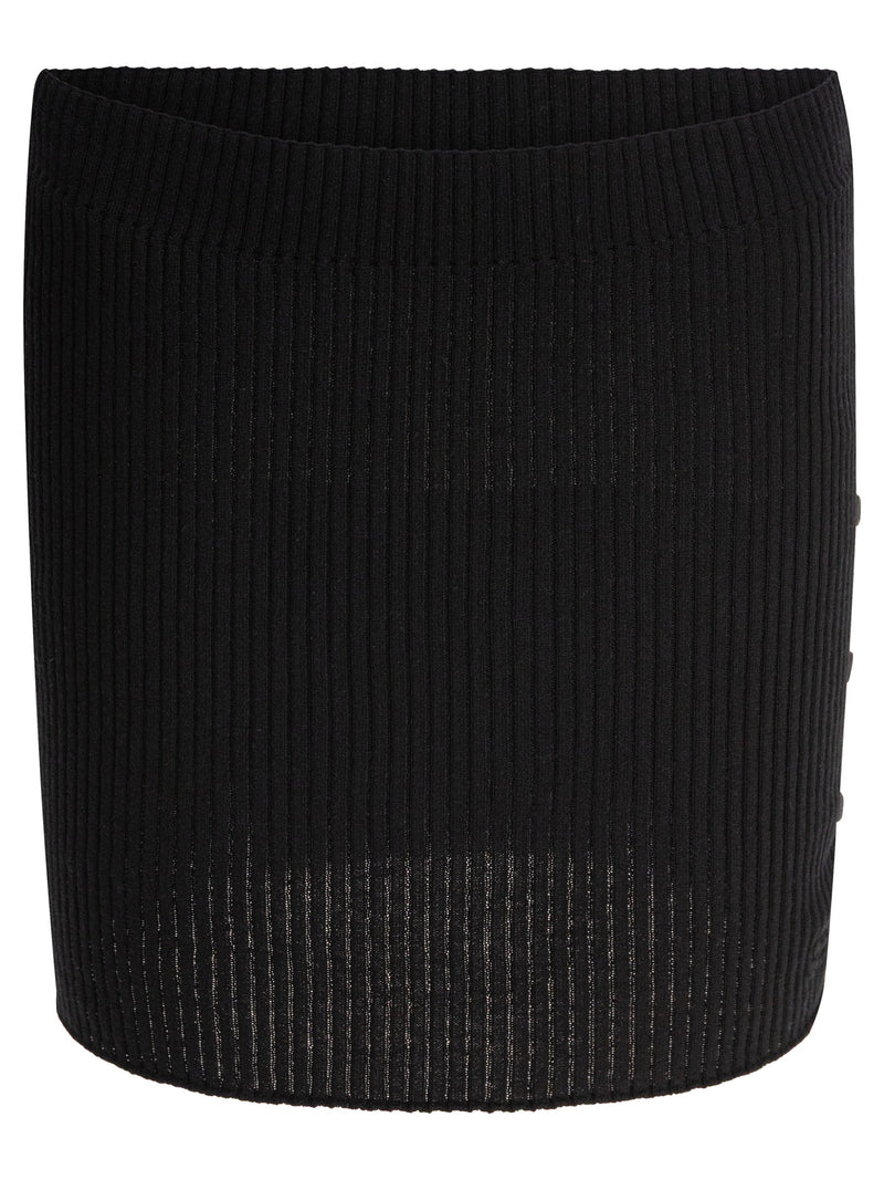 Courreges Falda Courreges de Algodón y Lana Merina Negra - World Class Fashion