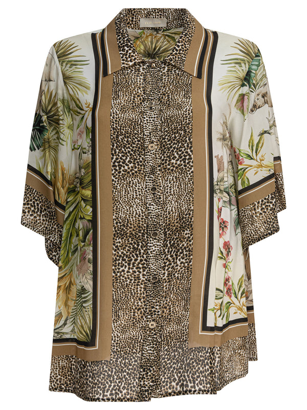 Elie Saab Printed Chiffon Shirt Foulard36 Silk