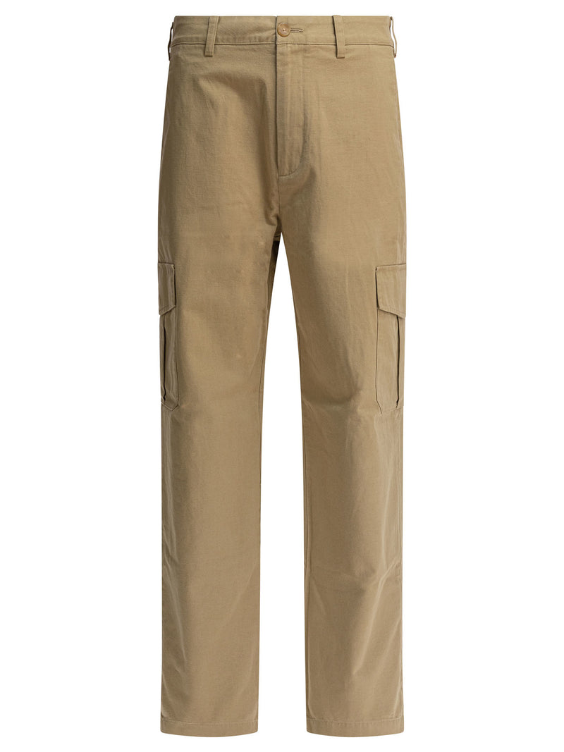 Vince Vince Cotton and Linen Cargo Trousers Beige - World Class Fashion