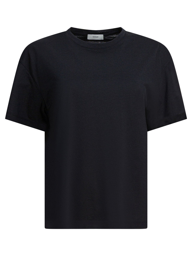 Toteme Toteme Women's Black Lyocell-Cotton T-Shirt - World Class Fashion