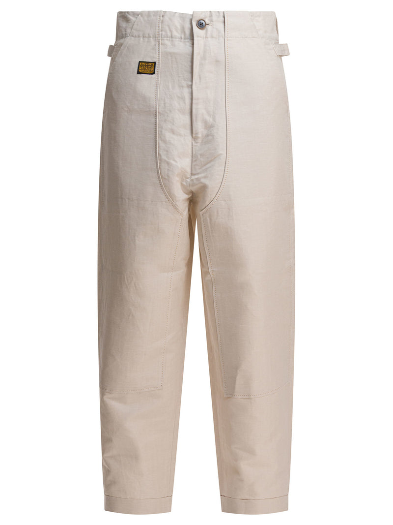 Kapital Kapital Linen and Cotton Trousers Beige Men - World Class Fashion