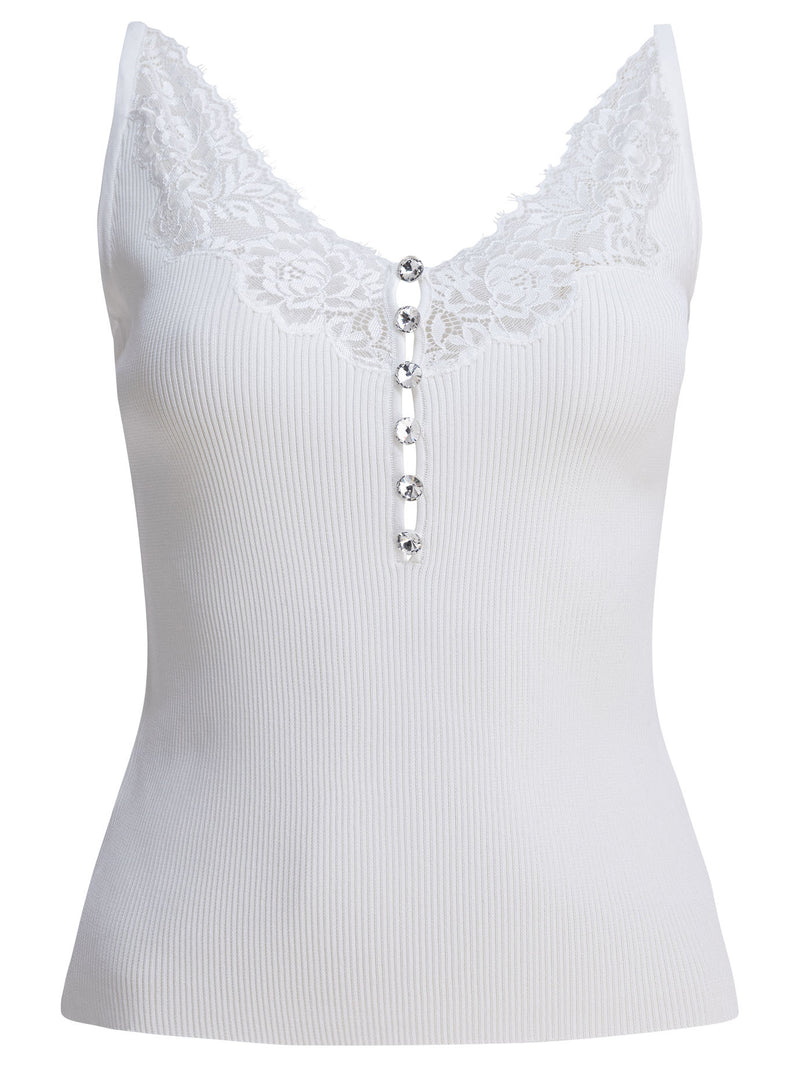 Self-Portrait Self-Portrait PF25-042T White Women's Top - World Class Fashion