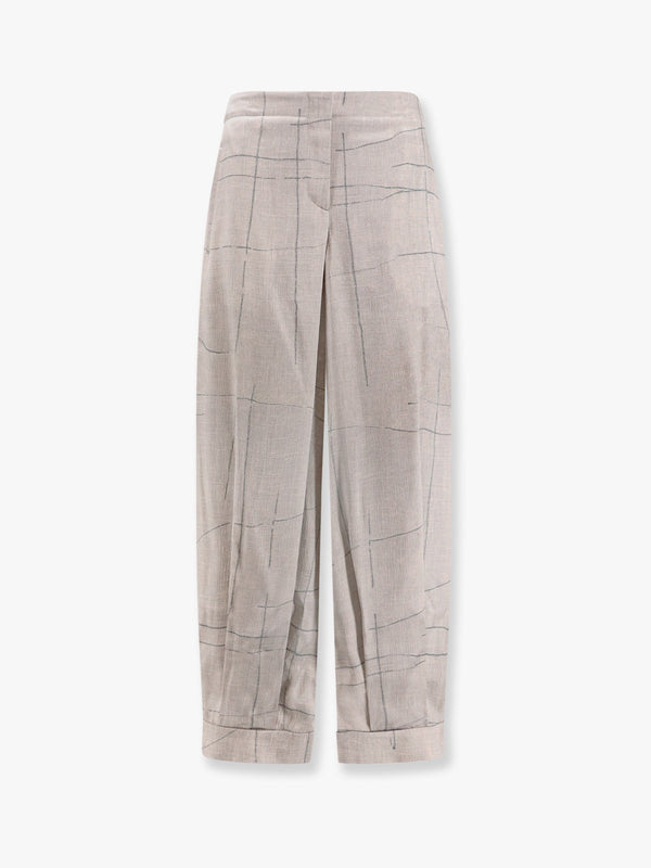 Printed silk trouser