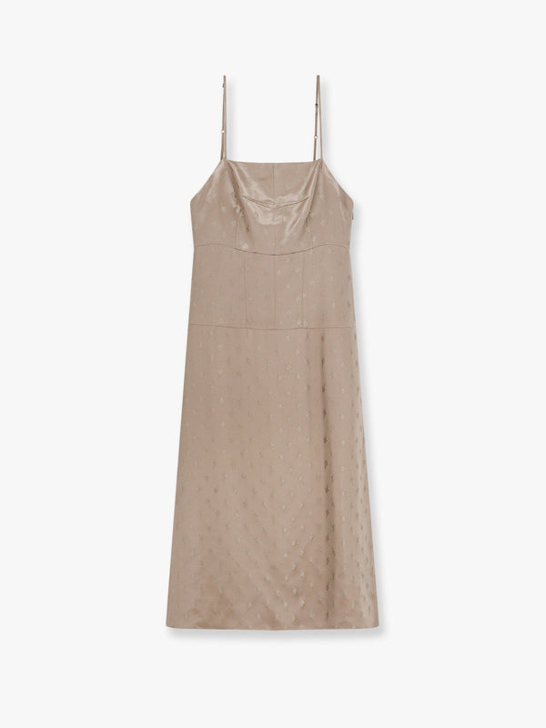 Satin dress with floral motif