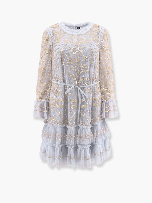 Mini dress with sequins embroidery