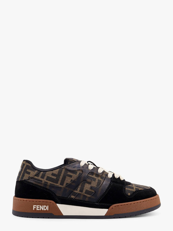 Fendi Fendi Match Low-Top Ff Jacquard Fabric And Suede Sneakers