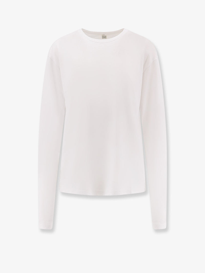 Toteme Toteme Classic Long-Sleeve Lyocell Cotton T-Shirt White - World Class Fashion
