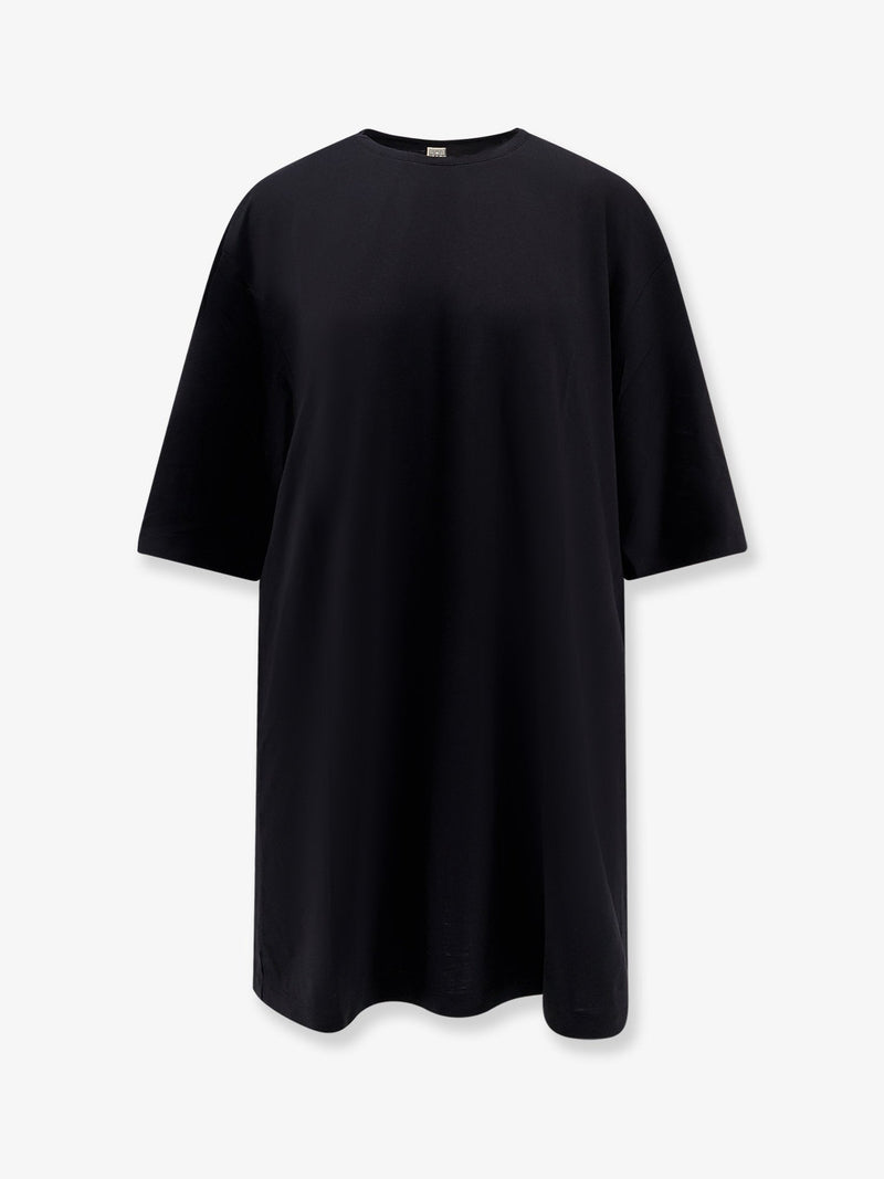Toteme Vestido Toteme Relaxed Tee de lyocell y algodón en color negro - World Class Fashion