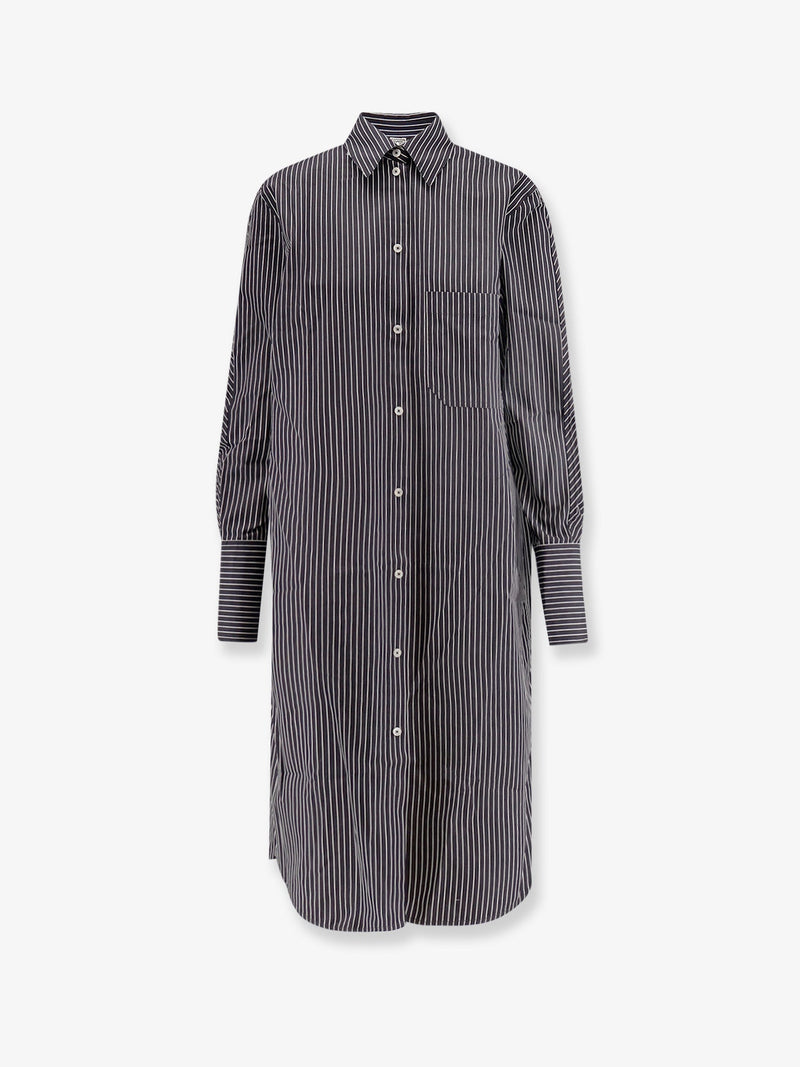 Toteme Toteme Striped Kimono-Sleeve Shirtdress Black - World Class Fashion