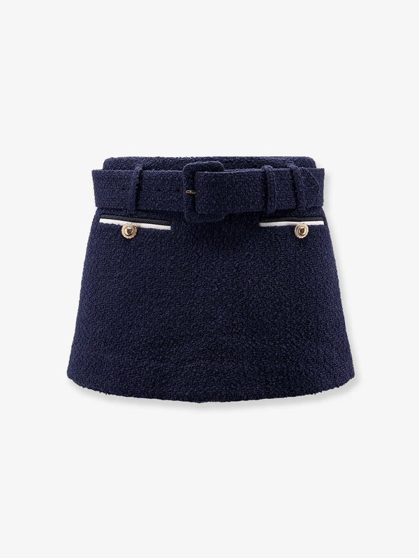 Self Portrait Bouclé Miniskirt With Shorts