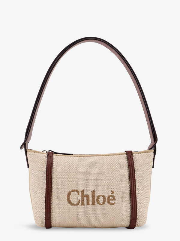 Chloe' Chloè Carry Canvas Shoulder Bag With Logo Embroidery