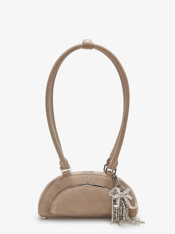 Self Portrait Suede Shoulder Bag With Charms