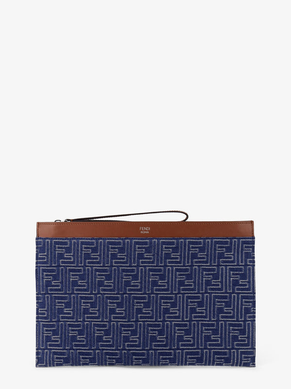 Fendi Ff Jacquard Denim Clutch