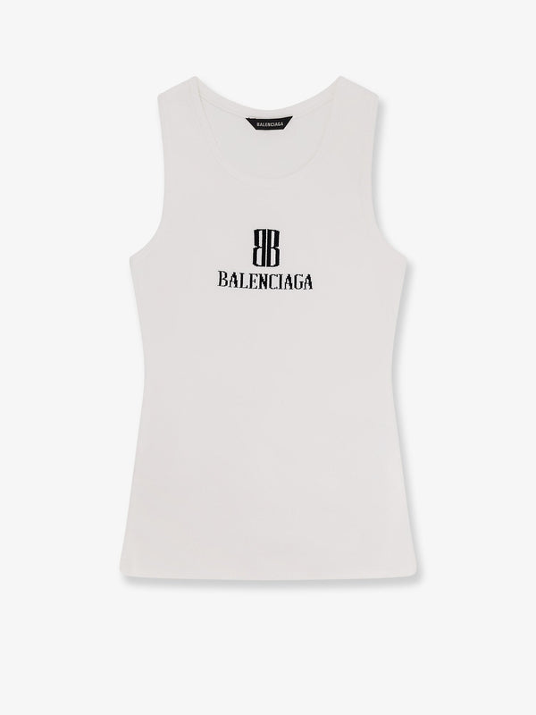 Balenciaga Ribbed Viscose Blend Tank Top
