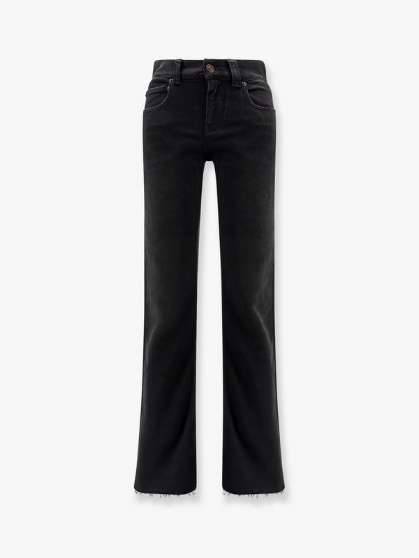 Balenciaga Denim Trousers With Frayed Edges