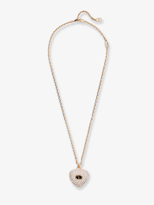 Valentino Garavani Coeur Royal Metal, Enamel And Crystals Necklace