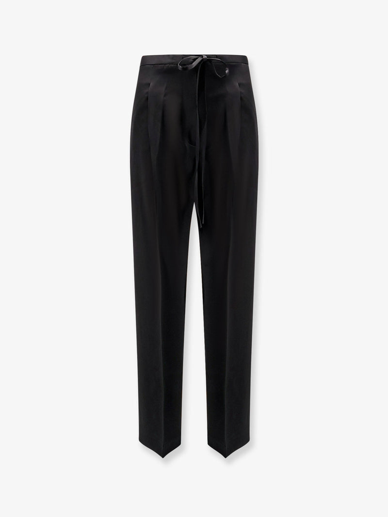 Rohe Rohe Pantalones Relaxed de Satén Negros para Mujer - World Class Fashion