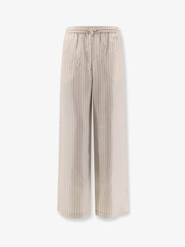 Rohe Silk Striped Trousers