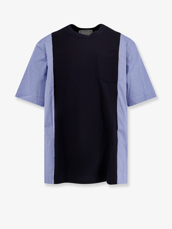 Sacai Cotton Jersey T-Shirt With Popeline Inserts