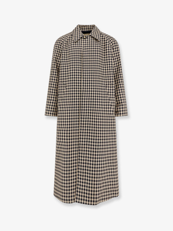 Valentino Wool And Cotton Coat With Vichy Motif