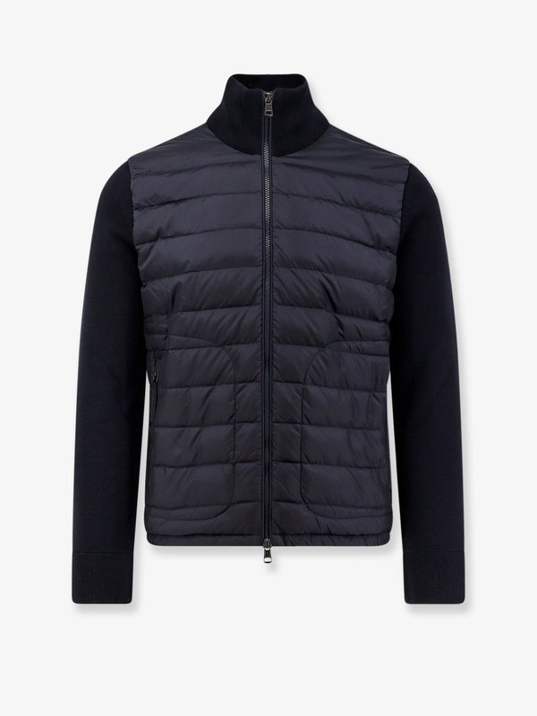Moncler Padded Down Jacket With Wool Blend Sleeves
